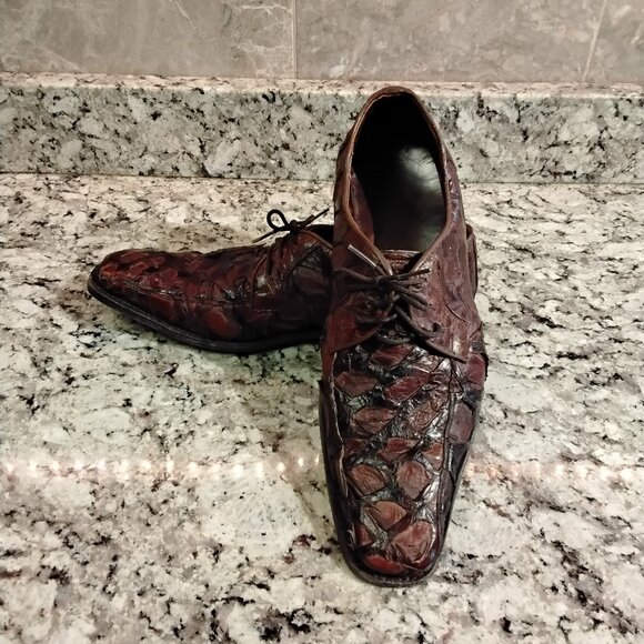 Brazilian Pirarucu Men\'s Dress Shoes Size 10.5
